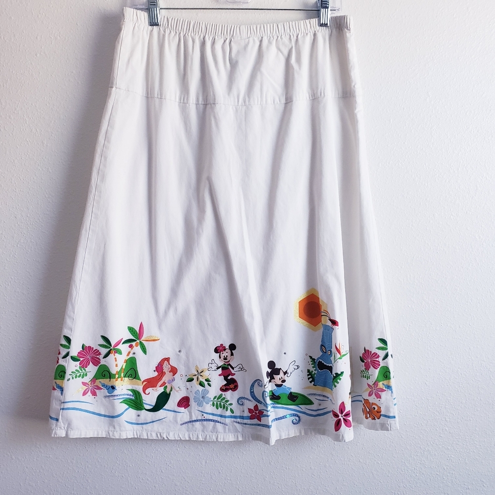Vintage Disney Store Maxi Skirt Y2K Mickey Beach Surf - Picture 5 of 8
